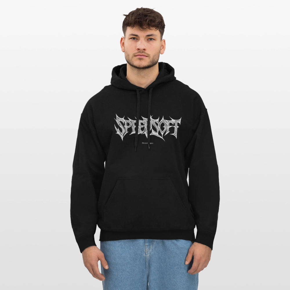 'SPEEDSOFT' Basic Midweight Hoodie - black